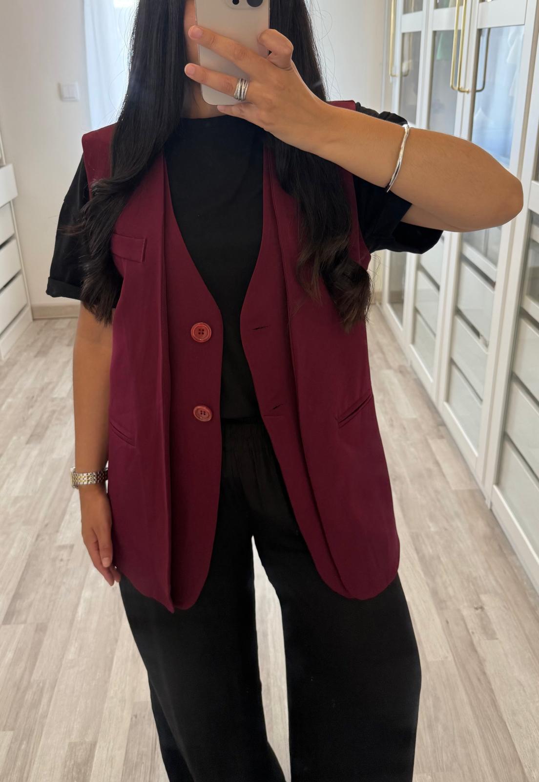 Blazer sans manches bordeaux