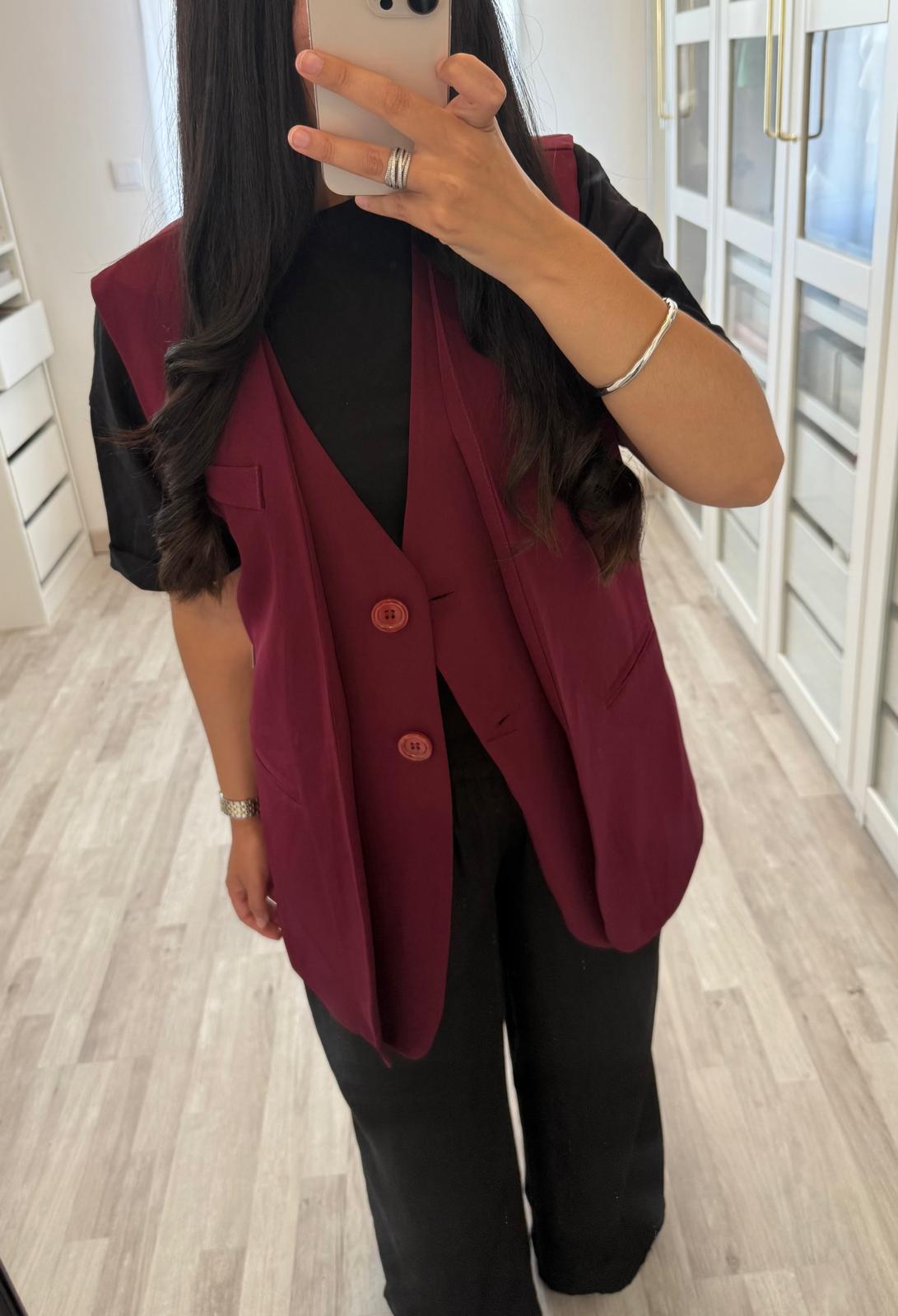 Blazer sans manches bordeaux
